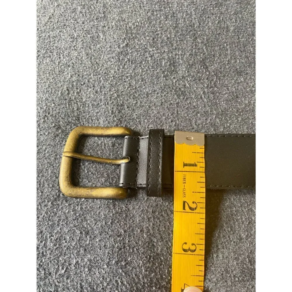 Vintage Faux Leather Brass Studded Belt